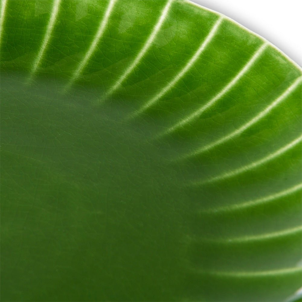 The Emeralds: Ceramic Dinner Plate Ribbed, Green