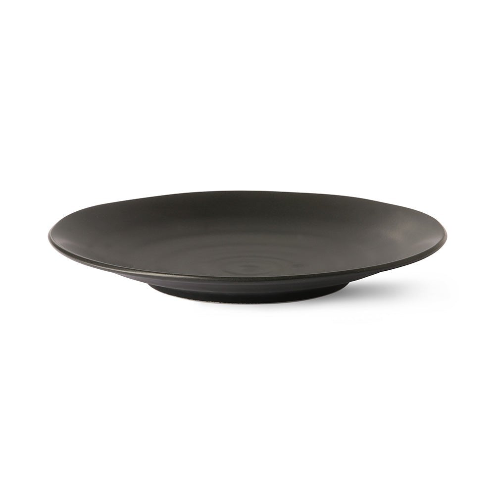 Kyoto Ceramic Japanese Dinner Plate Matt Black