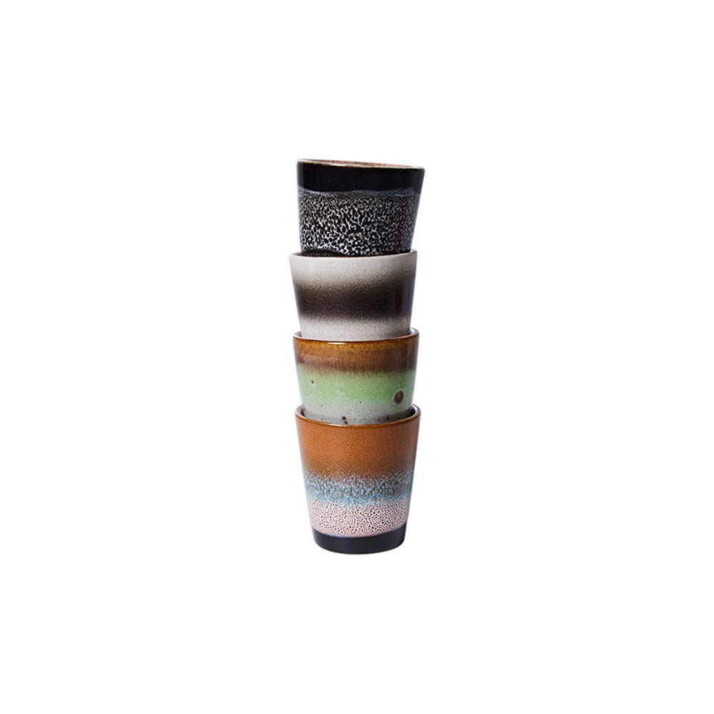 70s Ceramics Ristretto Mugs Good Vibes (Set of 4)