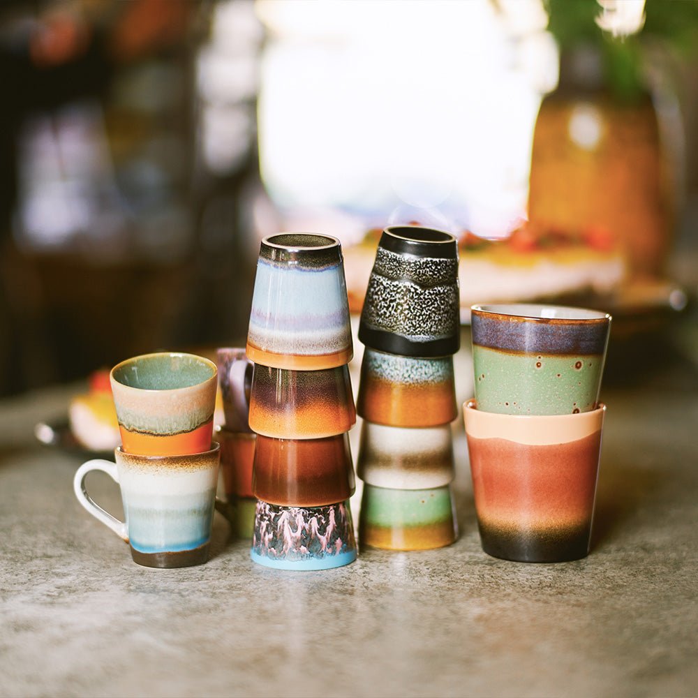 70s Ceramic Coffee Mugs Grounding (set of 6)