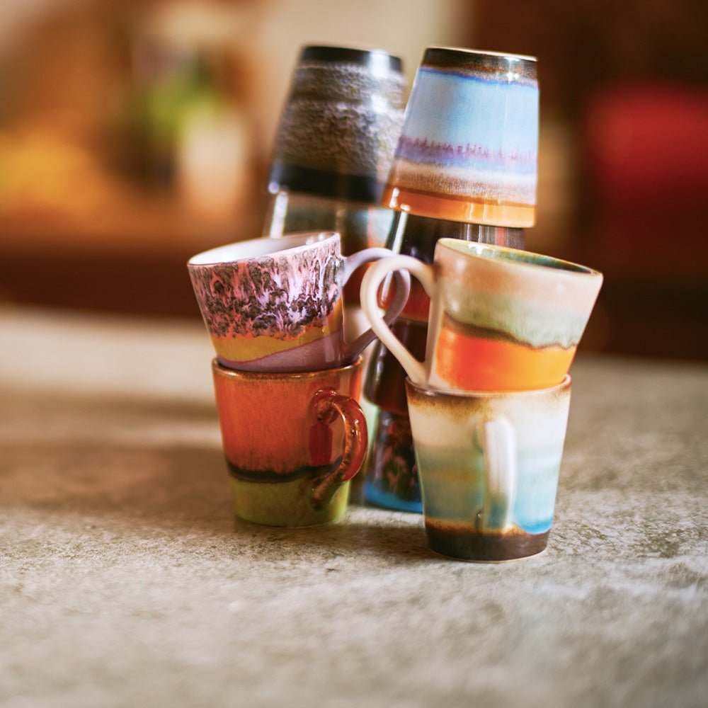 70s Ceramics Espresso Mugs Retro (set of 4)