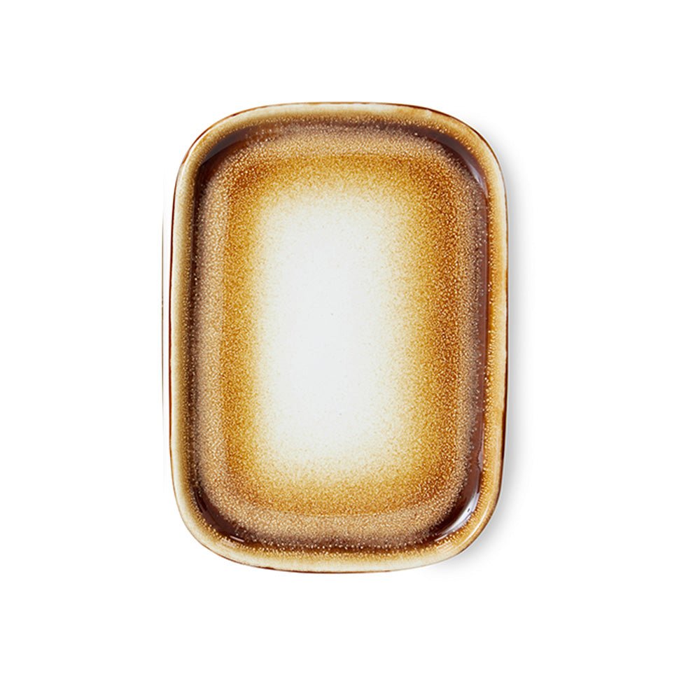 70s Ceramics Small Tray Mojave Brown