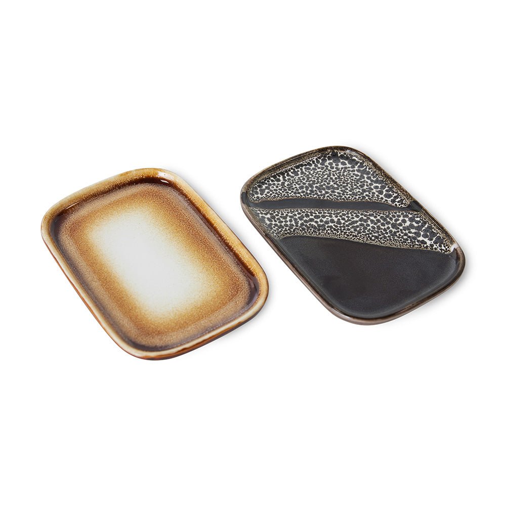 70s Ceramics Small Tray Mojave Brown