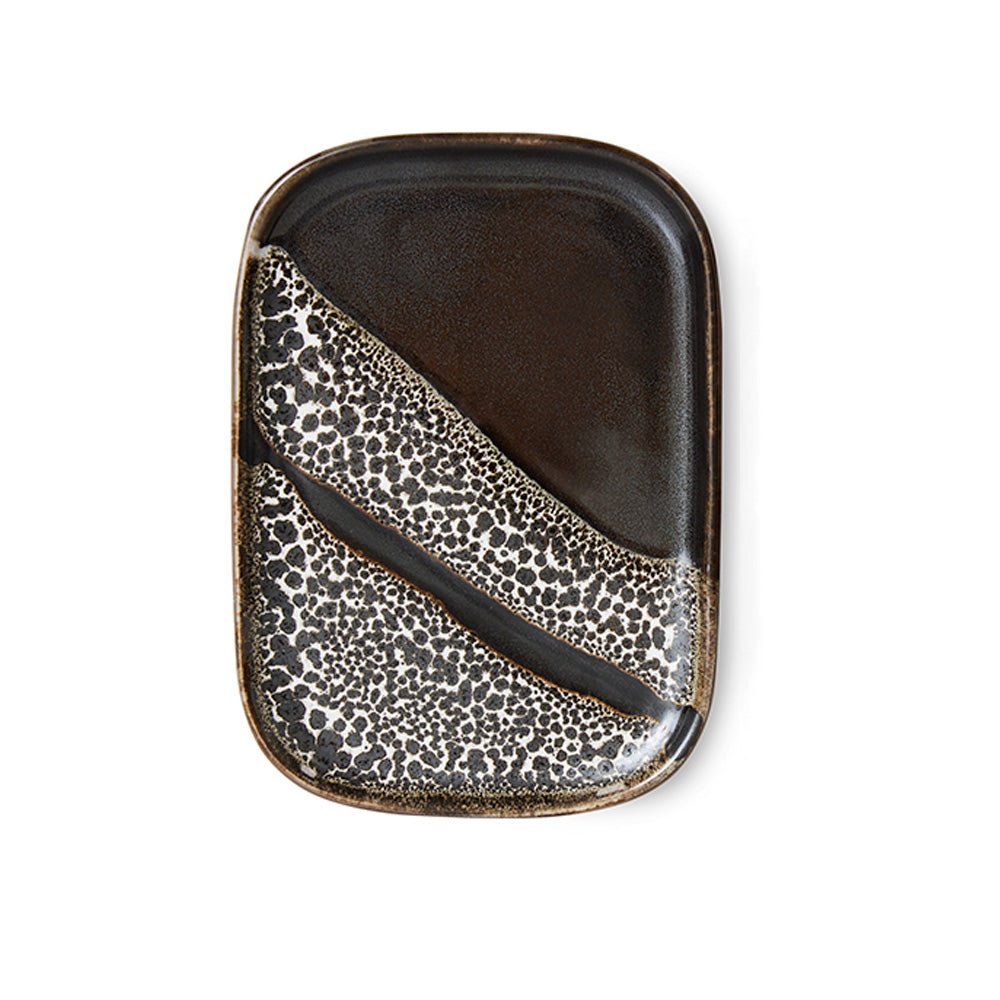 70s Ceramics Small Tray Mojave Black