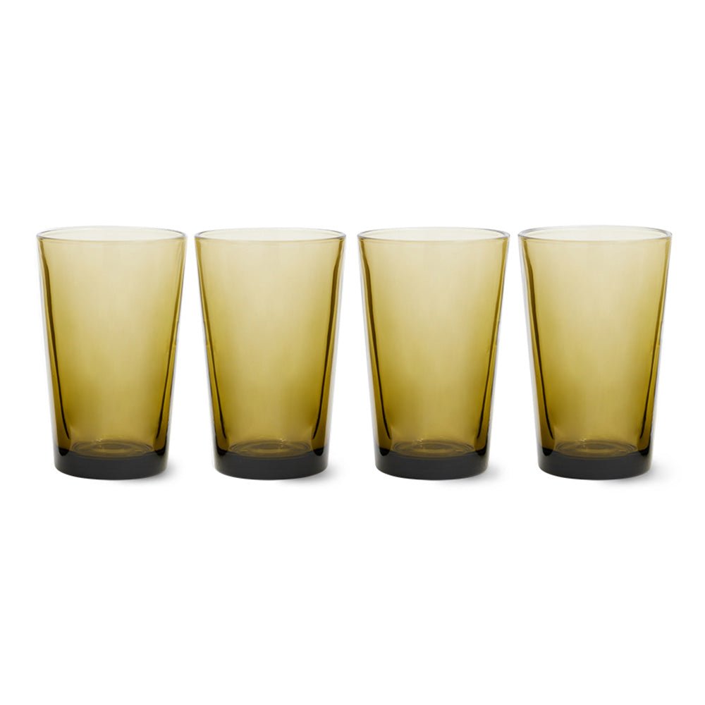 70s Glassware Tea Glasses Mud Brown (set of 4)