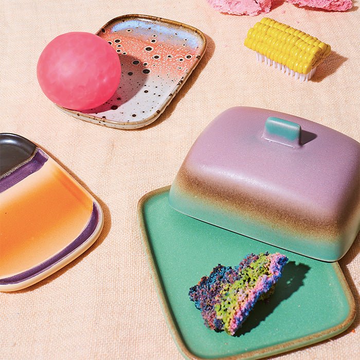 70s Ceramics Butter Dish Mercury