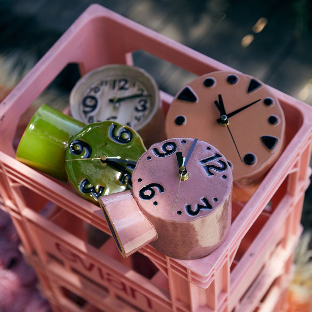 Retro Ceramic Clock Olive