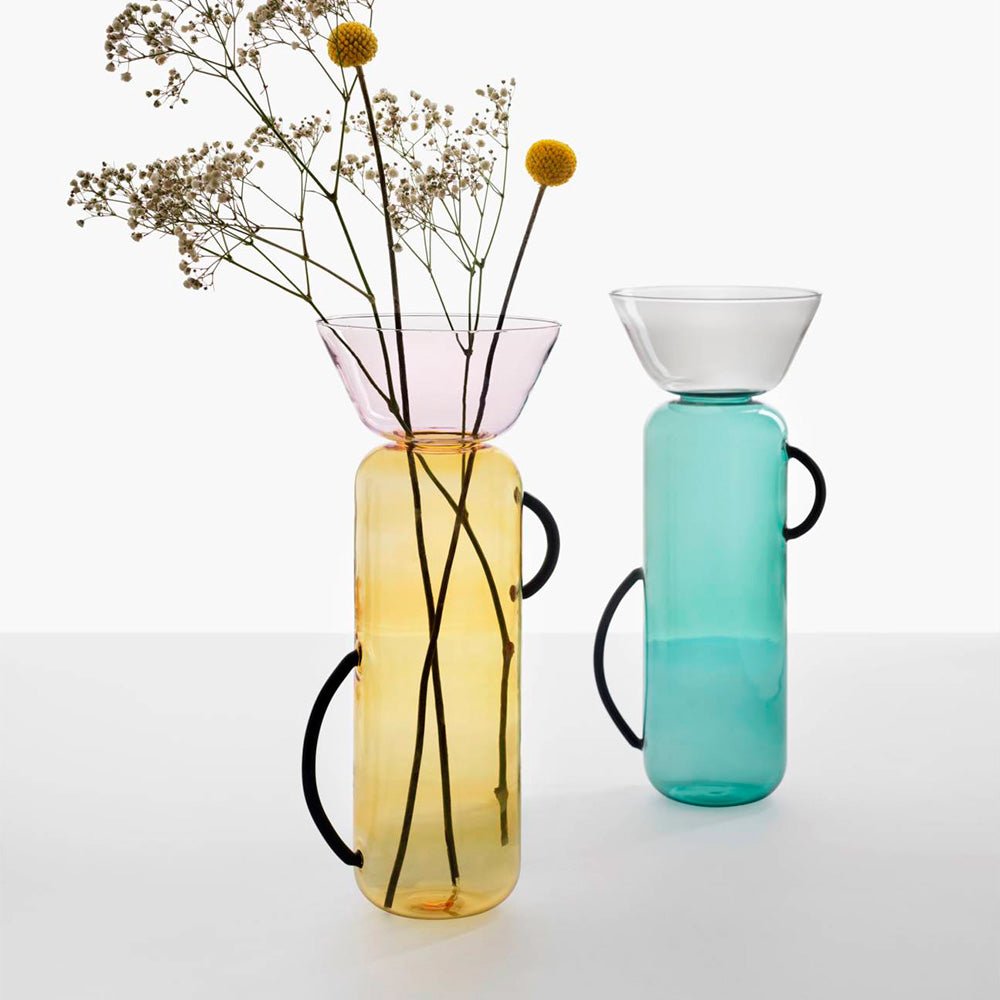 Vase Yellow Pink Big