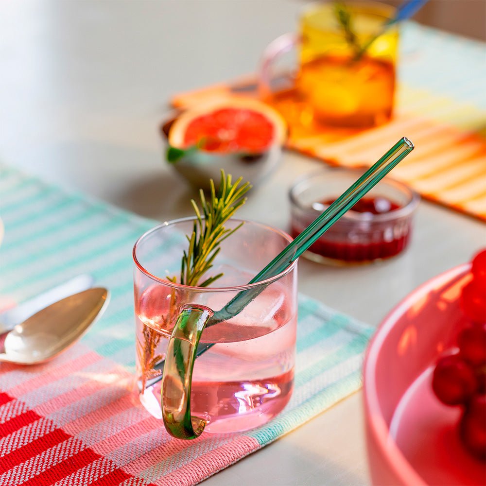 Glass Mugs Fred Rose Yellow (set of 2)