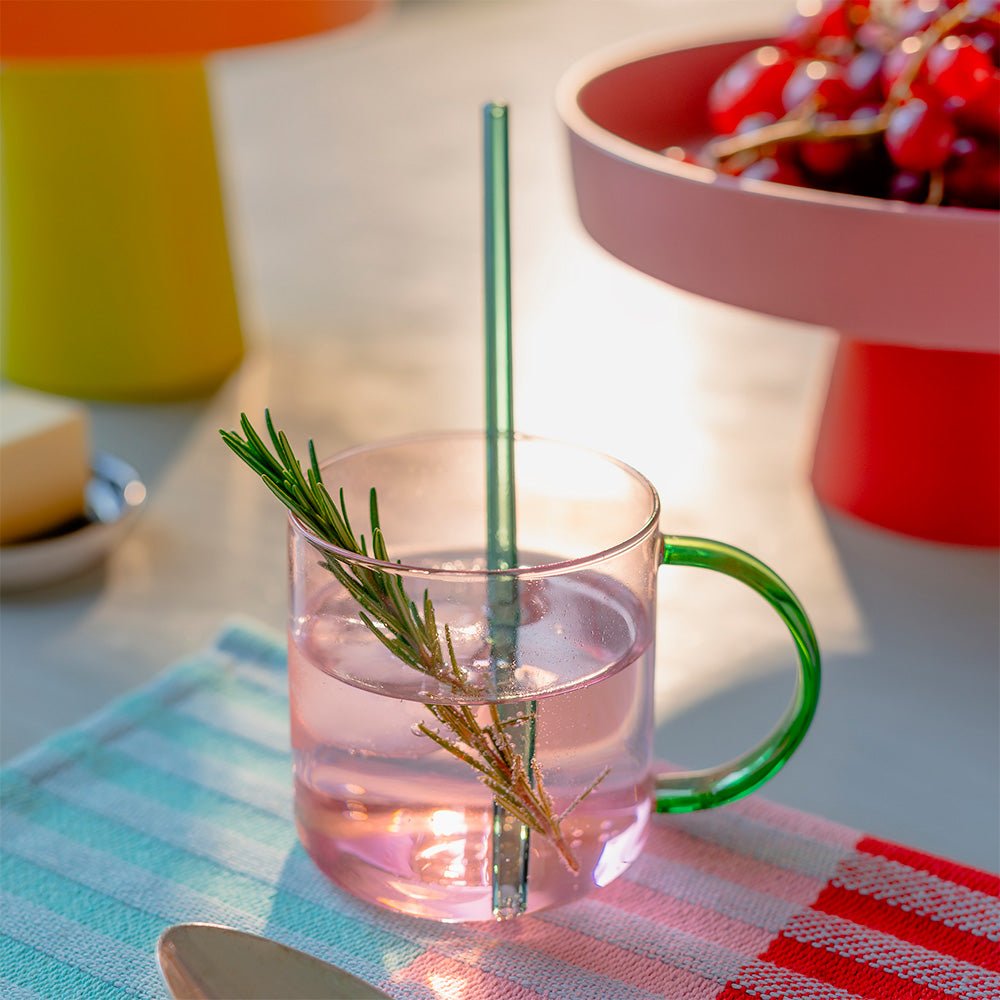 Glass Mugs Fred Rose Yellow (set of 2)