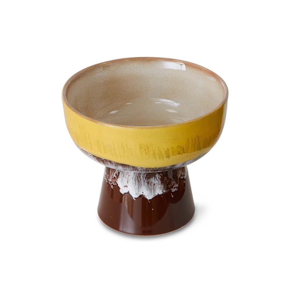 70s Ceramics: Tapas Bowl on Base - Creek L