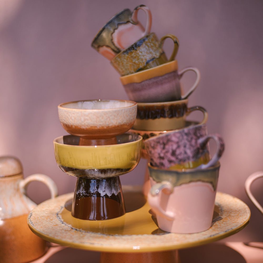 70s Ceramics: Tapas Bowl on Base - Dunes S