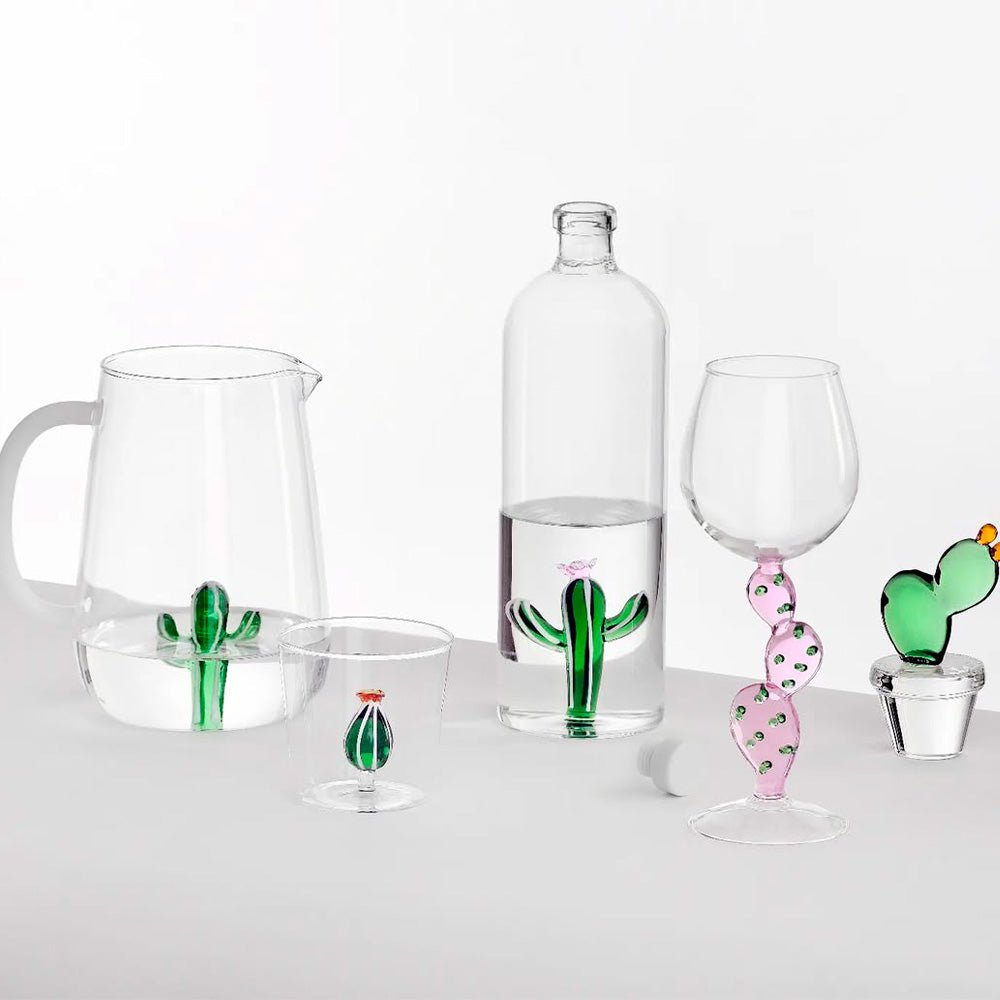 Bottle with Green Cactus Desert Plants